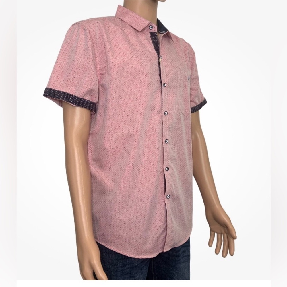 Craft+flow casual button down shirt Size L Short Sleeve Pink
